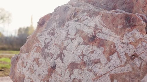 Rock Paintings Carvings Ant Open Air Museum in Almaty