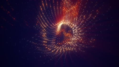 Shiny yellow fire energy tunnel hi-tech futuristic magical glowing bright round frame abstract