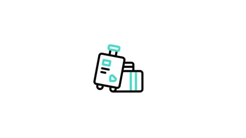 Animated Flat Design Travel Luggage Icon