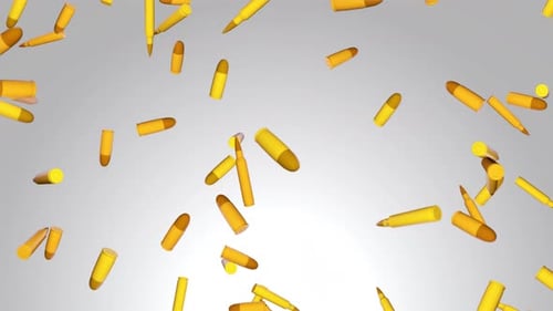 Falling 3D Bullets and Casings Loop Animation