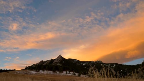 Colorful Mountain Sunset Landscape with Cloudscape