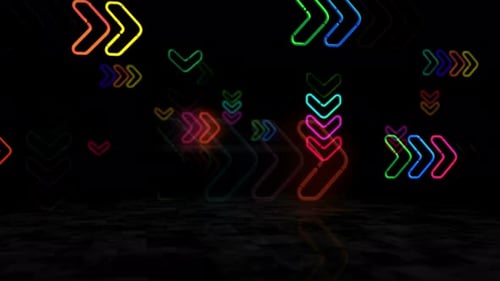 Animated Neon Chevron Arrows Moving Background