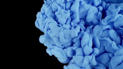 SlowMotion Blue Paint Drops Mixing in Water Captivating
