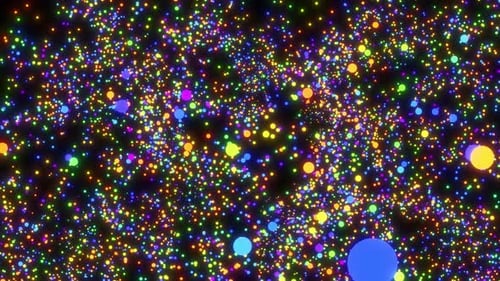 Kreis-Partikelwellen-Animation. Computerdatenanalyse Digitales Hightech-Datenfliegen