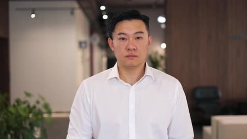 Man in White Shirt Portrait in Office