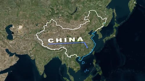 3D Earth Zoom to China Map Reveal Animation