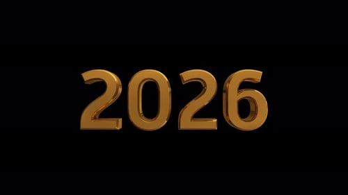 Golden 3D Year 2026 Reveal Title Animation