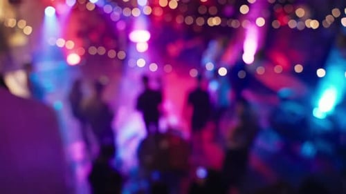 Blurred People Enjoying a Sophisticated Party at Night