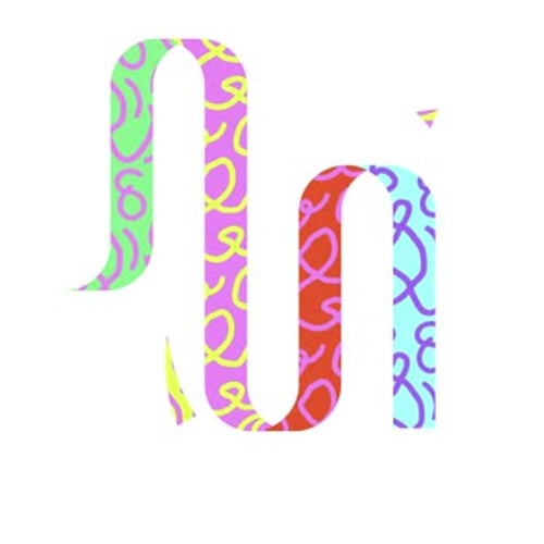 Colorful Abstract Patterned Ribbon Reveal Animation