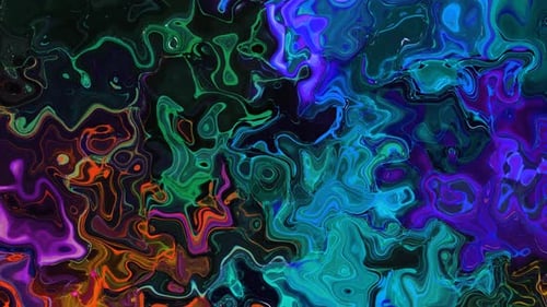 Vibrant Abstract Fluid Paint Swirls Animated Background
