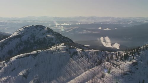 Yellowstone National Park, Wyoming. Aerial View of Yellowstone National Park. From