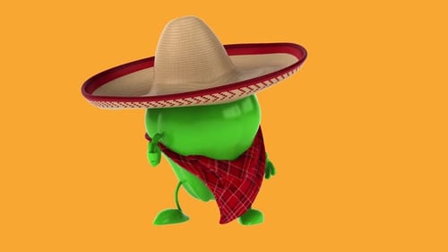 Fun 3D cartoon pepper (with alpha channel)