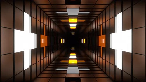 Orange And White Neon Plus Tunnel Background Vj Loop In 4K