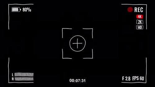 Animated Hand-Drawn Camera Viewfinder UI Recording Overlay