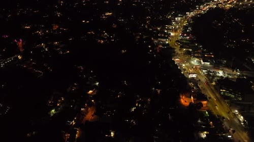 High Angle View of Night City