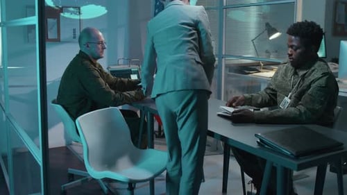 Serious Meeting in Secure Government Office