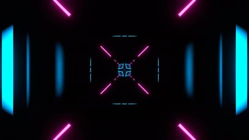 Pink And Blue Impressive Neon Abstract Tunnel Background Vj Loop In 4K