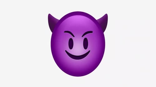 Animated Purple Devil Emoji Blinking