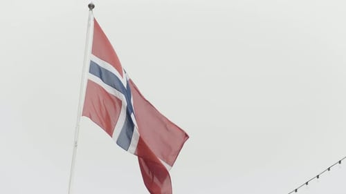 National Flag of Norway Waving