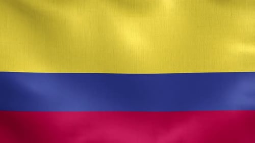 Realistic Waving Colombian Flag Animation Seamless Loop