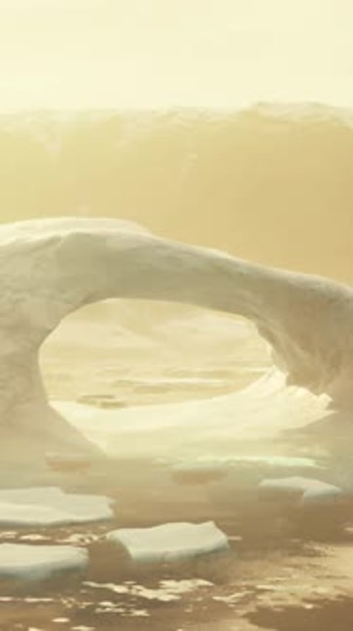 Lake with Massive Pieces of Melting Ice