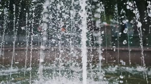 Fountain Water Jets Slow Motion