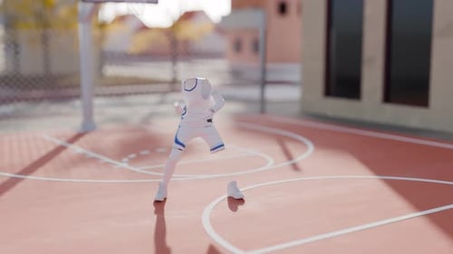 3D Animated Basketball Uniform Dancing On Court