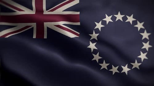 Cook Islands National Flag Waving Animation