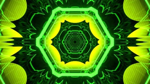 Green Fantastic Neon Fractal Pattern Background Vj Loop In 4K