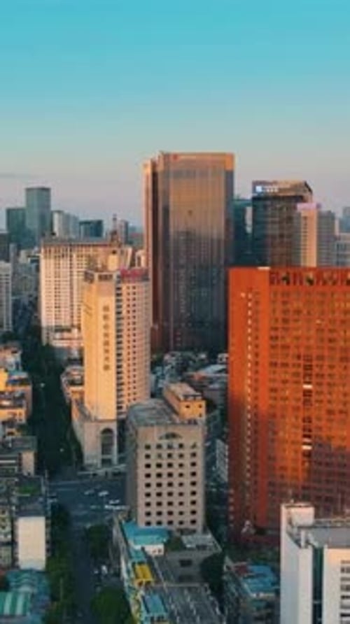 Vertical View Of Chengdu Cityscape in China