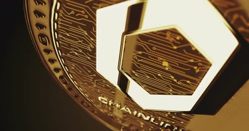 Boucle de pièces dorées à cryptomonnaie Uniswap Uni sur écran numérique