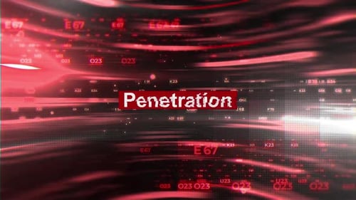 Penetration Words In Hacking On Digital Background