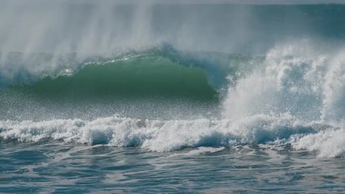Wave breaks. Powerful Atlantic's Ocean wave breaks on the Brazilian shore