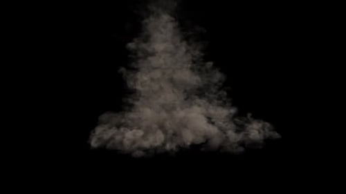 Fallender Staub, Trümmer auf den Boden, der eine Schockwelle erzeugt