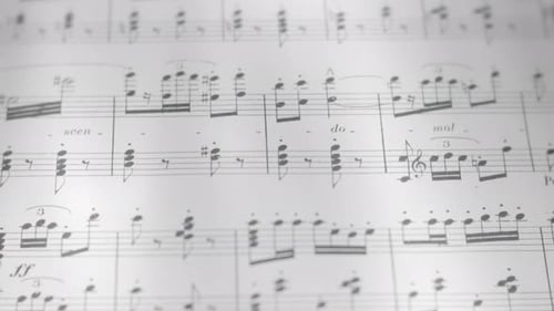 View over music notes