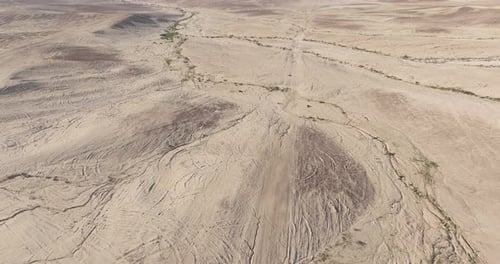 Desert landscape and mountains on a beautiful clear day, Aerial view