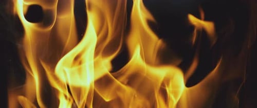 Close-up of flames burning