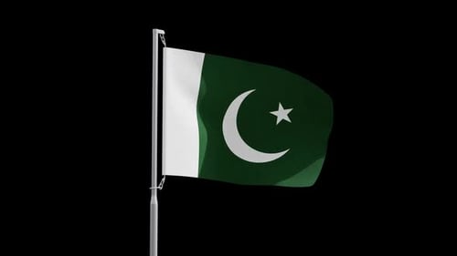 Realistic Pakistan National Flag Waving Animation