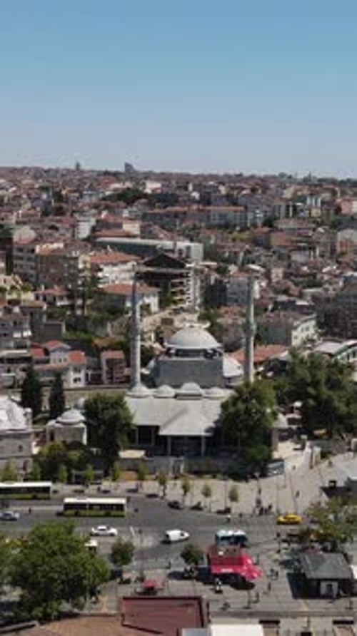 Muslim Mosque City Aerial View