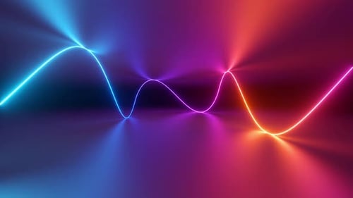 Abstract Neon Wavy Line Equalizer Animation Loop