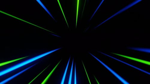 Blue And Green Neon Seamless Lines Movement Background Vj Loop In 4K
