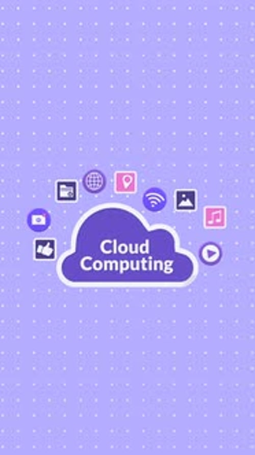 Modern 3D Cloud Computing and Technology Icon Animation