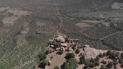 Aerial View of a Desert Canyon Landscape
