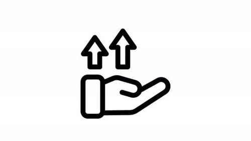 Animated Hand with Rising Arrows Icon