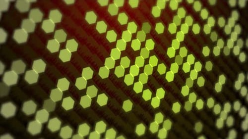Abstract Digital Hexigonal Moving Background. Randomly Hexigonal Blinking, Seamless Loop Animation