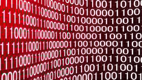 Digital Binary Code Animation High Tech Background, Animation Abstract Data Transfer Background.