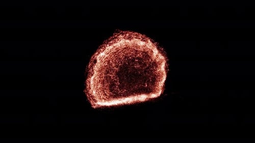 Glowing Fiery Particle Burst Reveal Animation