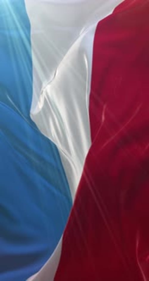 Seamless Looping French Flag Animation with Light Rays
