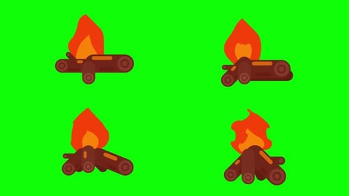 Different types of wood fire animation.