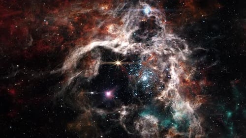 Dynamic Cosmic Nebula and Twinkling Stars Background